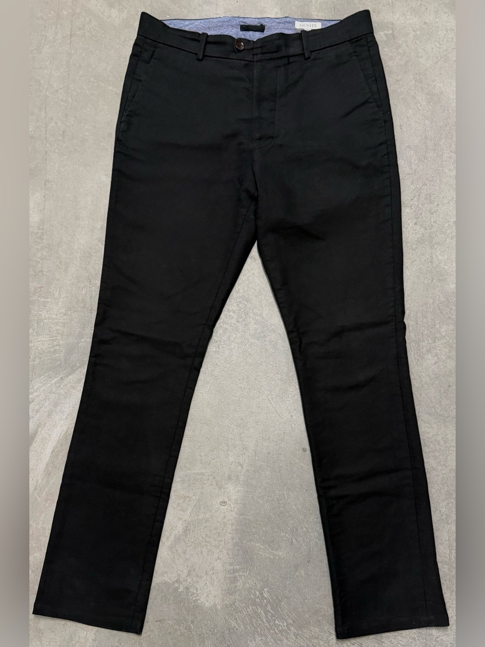 GUSTIN #123 Black Moleskin Chinos - 35 Straight